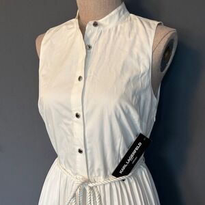 New With Tags - Karl Lagerfeld Paris Midi Dress | Sz 2 | Pleated Rope Waist